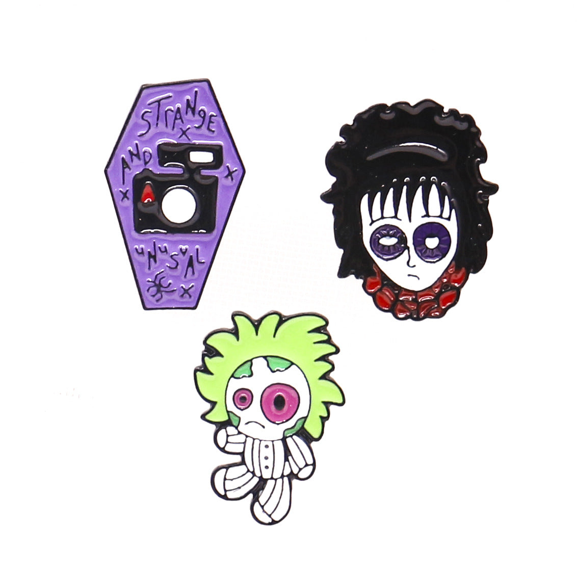 Broche de mago de cabello verde de metal punk de metal al por mayor
